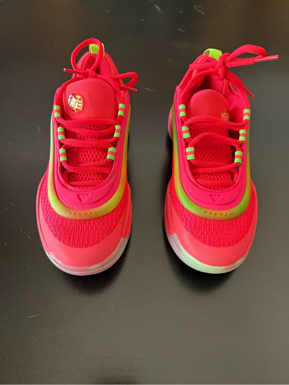 D.O.N. x Haribo Gummy Bears x adidas Kids Red Sneakers  Neon Green Accents 5.5